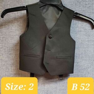 Boys Vest | Size:  2 | Color:  Black | RRR Apparel
